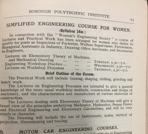 Description of the Simplified Engineering for Women Course
